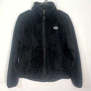 North Face Black Fleece Fuzzy Jacket Zip Up sz Medium